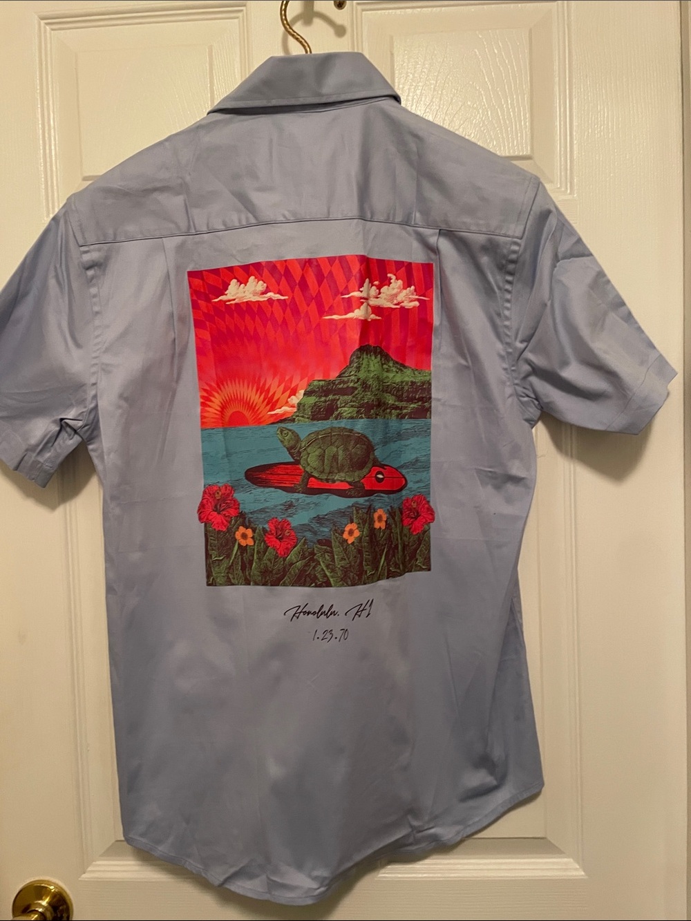 Grateful Dead Short-Sleeve Shirt with Tropical Turtle Back Print